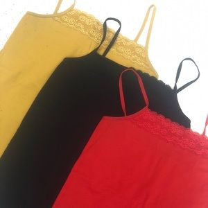 THE LIMITED SET OF 3 Lace camis